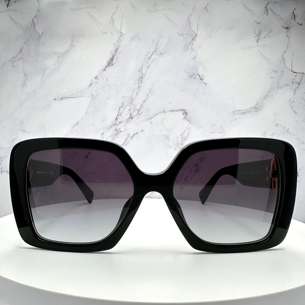 New MIU MIU Sunglasses Black Square Gold Full Rim 56mm MIU MIU - Picture 4 of 14